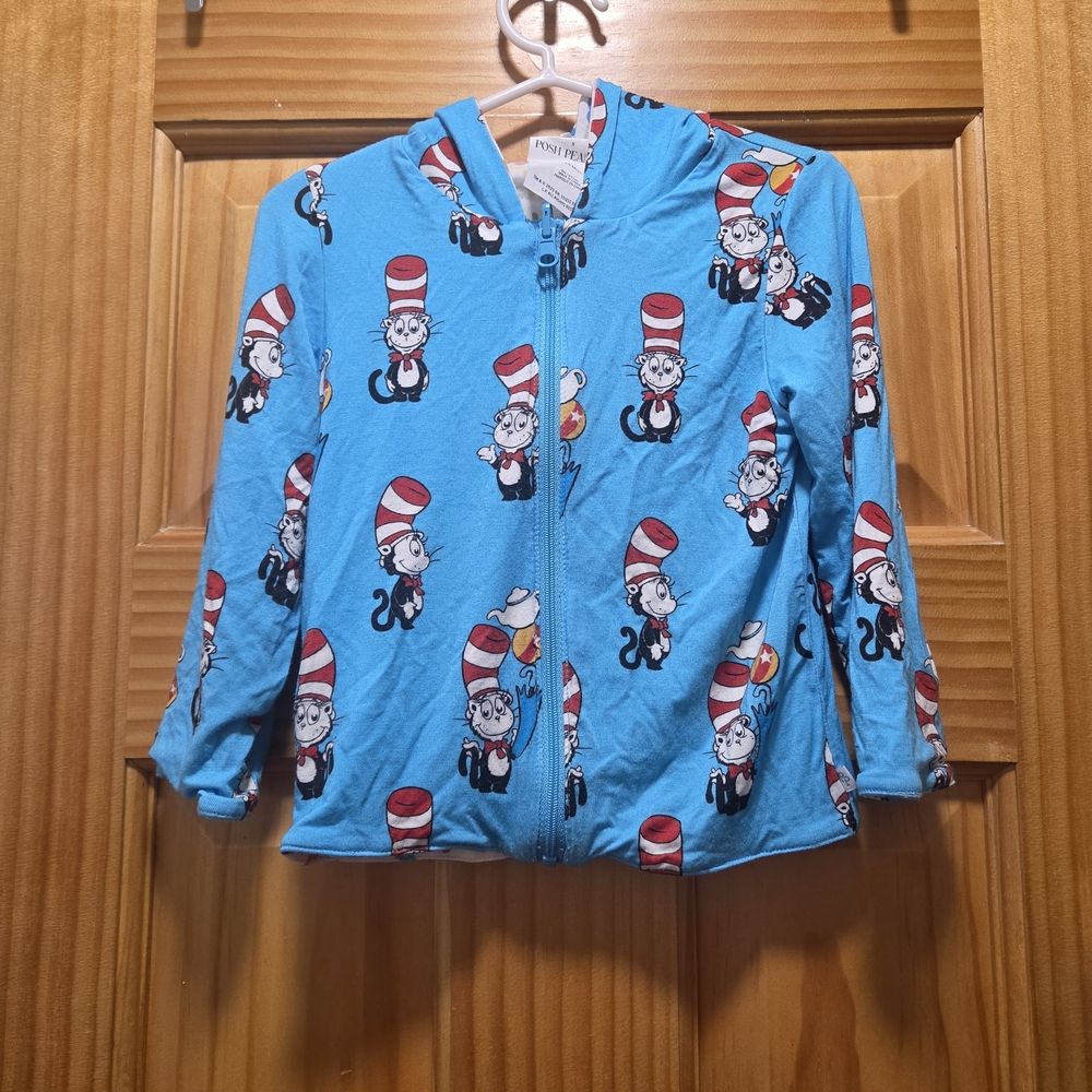 Posh Peanut Dr Seuss Cat in the Hat Bamboo Zip Hoodie 18-24M